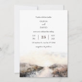 ロマンチックシーサイドサンディパスサンセットビーチ結婚式 招待状 (正面)