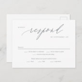 ロマンチックスクリプト編集可能カラーRSVP返信カード ポストカード (正面/裏面)