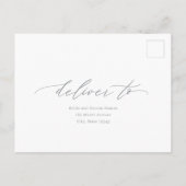 ロマンチックスクリプト編集可能カラーRSVP返信カード ポストカード (裏面)