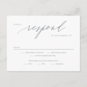 ロマンチックスクリプト編集可能カラーRSVP返信カード ポストカード (正面)