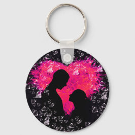 ロマンチックスタイリッシュな愛と女性のトートバッグデザイン キーホルダー