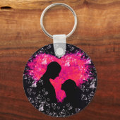 ロマンチックスタイリッシュな愛と女性のトートバッグデザイン キーホルダー (裏面)