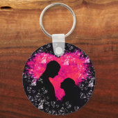 ロマンチックスタイリッシュな愛と女性のトートバッグデザイン キーホルダー (正面)