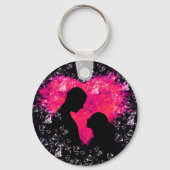 ロマンチックスタイリッシュな愛と女性のトートバッグデザイン キーホルダー (裏面)