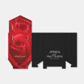 ロマンチックスタイリッシュな赤いローズフローラオンブラック フェイバーボックス (折り畳みなし)