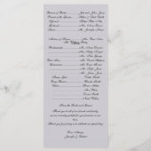 ロマンチックスタッロールモノグラムグレー結婚式 プログラム (裏面)