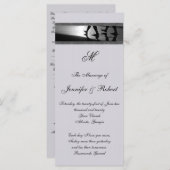 ロマンチックスタッロールモノグラムグレー結婚式 プログラム (正面/裏面)