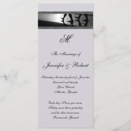 ロマンチックスタッロールモノグラムグレー結婚式 プログラム