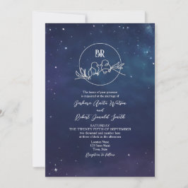 ロマンチックスターリーナイトモノグラム結婚式招待状 招待状