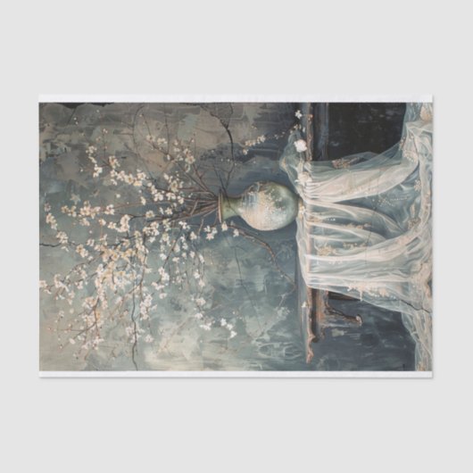 ロマンチックスチルライフムーディーズ花模様ティッシュペーパー 薄葉紙 (正面)