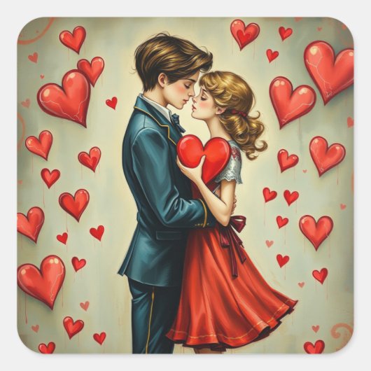 ロマンチックステッカー スクエアシール (正面)