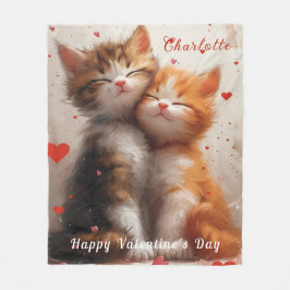 ロマンチックスナグリングキッチンレッドバレンタインハート フリースブランケット