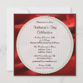 ロマンチックスパークルハートバレンタインデーパーティー 招待状 (裏面)