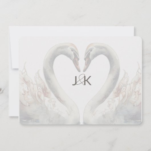 ロマンチックスワンス結婚式招待状 招待状 (裏面)