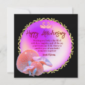 ロマンチックスワンパステルハッピーアニバーサリー金ゴールドアクセント カード (正面)