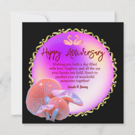 ロマンチックスワンパステルハッピーアニバーサリー金ゴールドアクセント カード