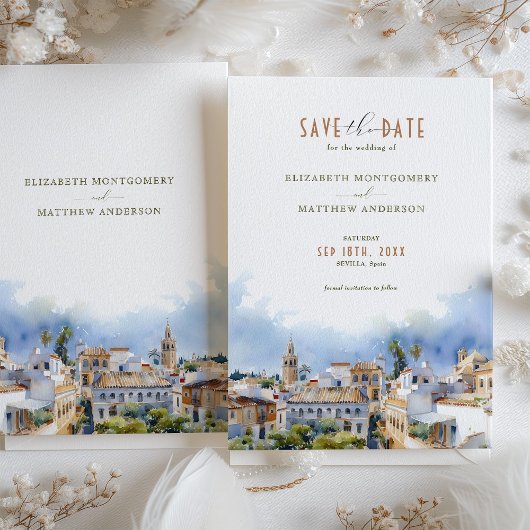 ロマンチックセビラスペイン目的地の日付を保存 招待状