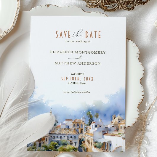 ロマンチックセビラスペイン目的地の日付を保存 招待状
