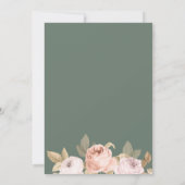 ロマンチックセージグリーンピーニー結婚式招待状 招待状 (裏面)