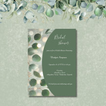 ロマンチックセージグリーンユーカリブライダルシャワー