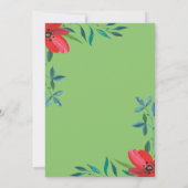 ロマンチックセージレッドローズサマーフローラブライダルシャワー 招待状 (裏面)