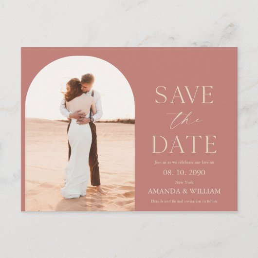 ロマンチックセーブ・ザ・デート案内はがき 案内ポストカード (正面)