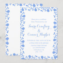 ロマンチックソフトかわいらしホワイトブルーモダンフローラ