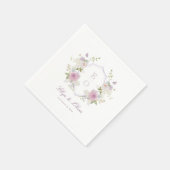 ロマンチックソフトパステルモノグラムクレスト結婚ズ スタンダードカクテルナプキン (角)