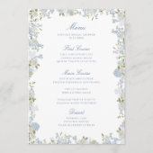 ロマンチックソフトブルーフローラブライダルシャワー メニュー (正面)