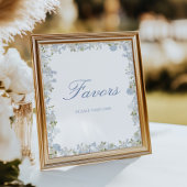 ロマンチックソフトブルーフローラ結婚式の引き出物 ポスター