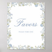 ロマンチックソフトブルーフローラ結婚式の引き出物 ポスター (正面)