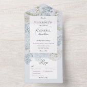 ロマンチックソフトブルー&ホワイトガーデンフローラディナー オールインワン招待状 (内側)