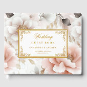 ロマンチックタイムレスダスティピンク結婚のゲストブック ゲストブック (正面)