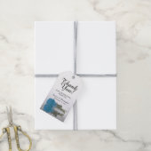 ロマンチックターコイズブルーバラ結婚ズサンキューユー ギフトタグ (より糸付き)