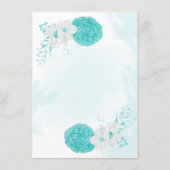 ロマンチックターコイズホワイトフローラ結婚詳細 エンクロージャーカード (裏面)