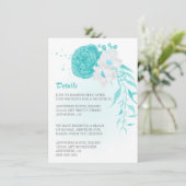 ロマンチックターコイズホワイトフローラ結婚詳細 エンクロージャーカード (スタンド正面)