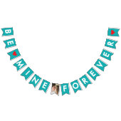 ロマンチックターコイズラブバレンタニ祝ー写真 バンティングフラッグ (全)