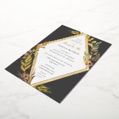 ロマンチックダイヤモンドフローラグレイブライダルシャワー 箔招待状 (回転した状態)