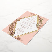 ロマンチックダイヤモンドフローラブライダルシャワー 箔招待状 (回転した状態)