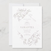 ロマンチックダイヤモンドフローラベビーシャワー招待状 招待状 (正面)