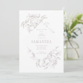 ロマンチックダイヤモンドフローラベビーシャワー招待状 招待状 (スタンド正面)