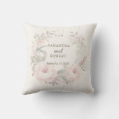 ロマンチックダスティピンクフェードフローラバラモノグラム クッション (裏面)
