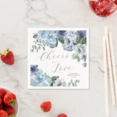 ロマンチックダスティブルーフローラブライダルシャワーパーティー スタンダードカクテルナプキン (インサイチュ)