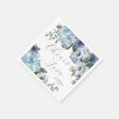 ロマンチックダスティブルーフローラブライダルシャワーパーティー スタンダードカクテルナプキン (角)