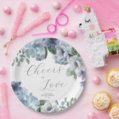 ロマンチックダスティブルーフローラブライダルシャワーパーティー ペーパープレート (パーティー)