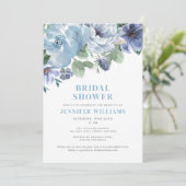 ロマンチックダスティブルーフローラブライダルシャワーパーティー 招待状 (スタンド正面)