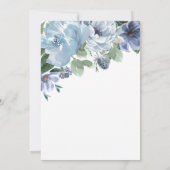 ロマンチックダスティブルーフローラブライダルシャワーパーティー 招待状 (裏面)