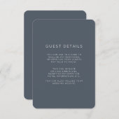 ロマンチックダスティブルー結婚ズゲスト詳細 エンクロージャーカード (正面/裏面)