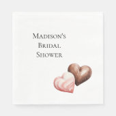 ロマンチックチョコレートストロベリーハートブライダルシャワー スタンダードランチョンナプキン (正面)