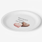 ロマンチックチョコレートストロベリーハートブライダルシャワー ペーパープレート (アングル)